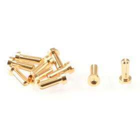 10 Stk. 4mm Goldkontakt Stecker 14mm