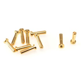 10 Stk. 4mm Gold Kontakt Stecker 18mm