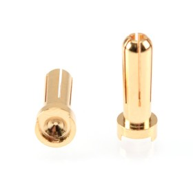 5mm Gold Kontakt Stecker 2 Stk.