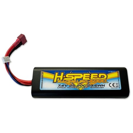 LiPo 4000mAh 7.4V 29.6Wh Racing Akku H-SPEED mit T-Stecker